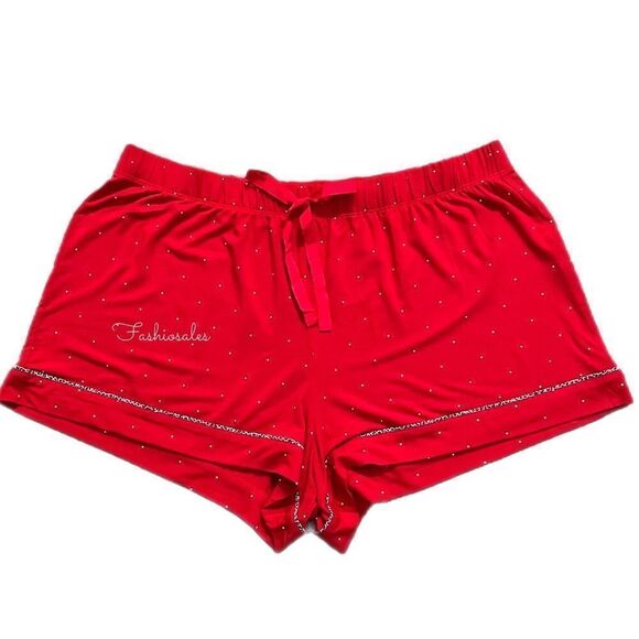 Victoria’s Secret Supersoft Modal polka dots elastic waistband Pajama Shorts Red - Picture 2 of 3